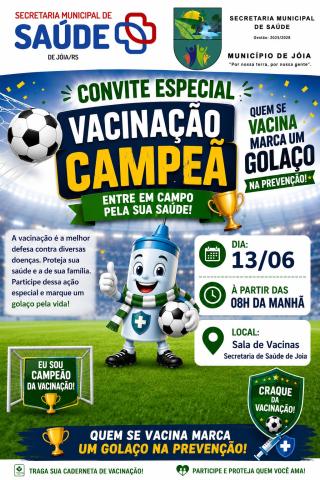 Vacinação Campeã mobiliza comunidade de Jóia neste sábado