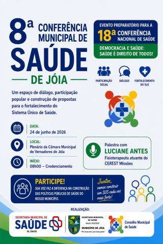  Jóia realiza 8ª Conferência Municipal de Saúde no dia 24 de junho