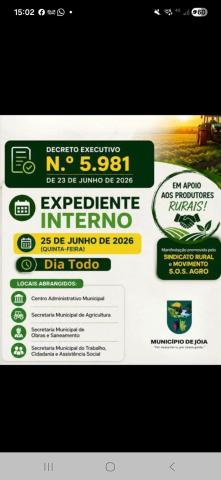 Prefeitura de Jóia institui expediente interno em apoio à mobilização do setor agropecuário