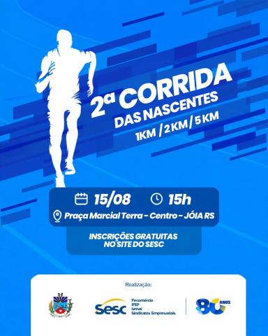 2ª Corrida das Nascentes movimentará Jóia no dia 15 de agosto
