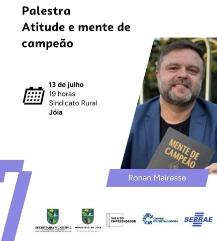 Jóia promove palestra sobre mentalidade vencedora para empreendedores e comunidadade